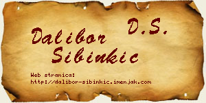 Dalibor Sibinkić vizit kartica